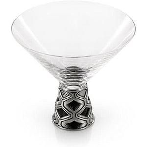 Royal Selangor Diamond Pattern Martini Glass with Wood Stem