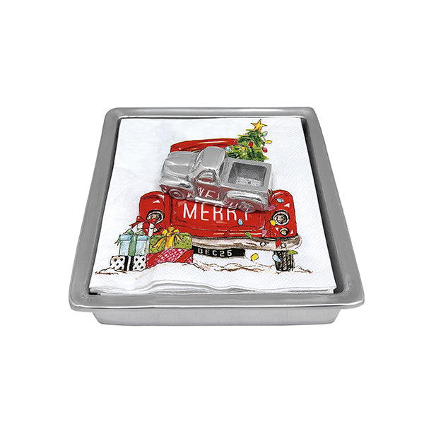 Load image into Gallery viewer, Mariposa Christmas Pickup Truck (4453) Signature Napkin Box Set
