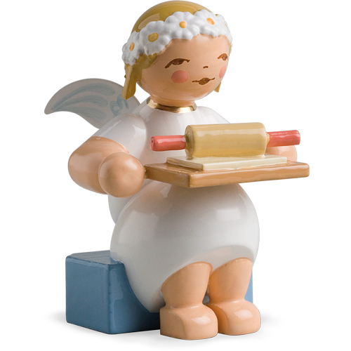 Wendt & Kuhn Marguerite Angel, Sitting, with Rolling Pin and Cookie Dough Figurine