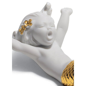 Lladro Waking up at Sea Mermaid Figurine - Golden Lustre