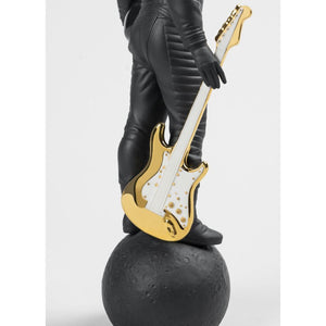 Lladro Walking on the Moon Figurine - Black & Gold