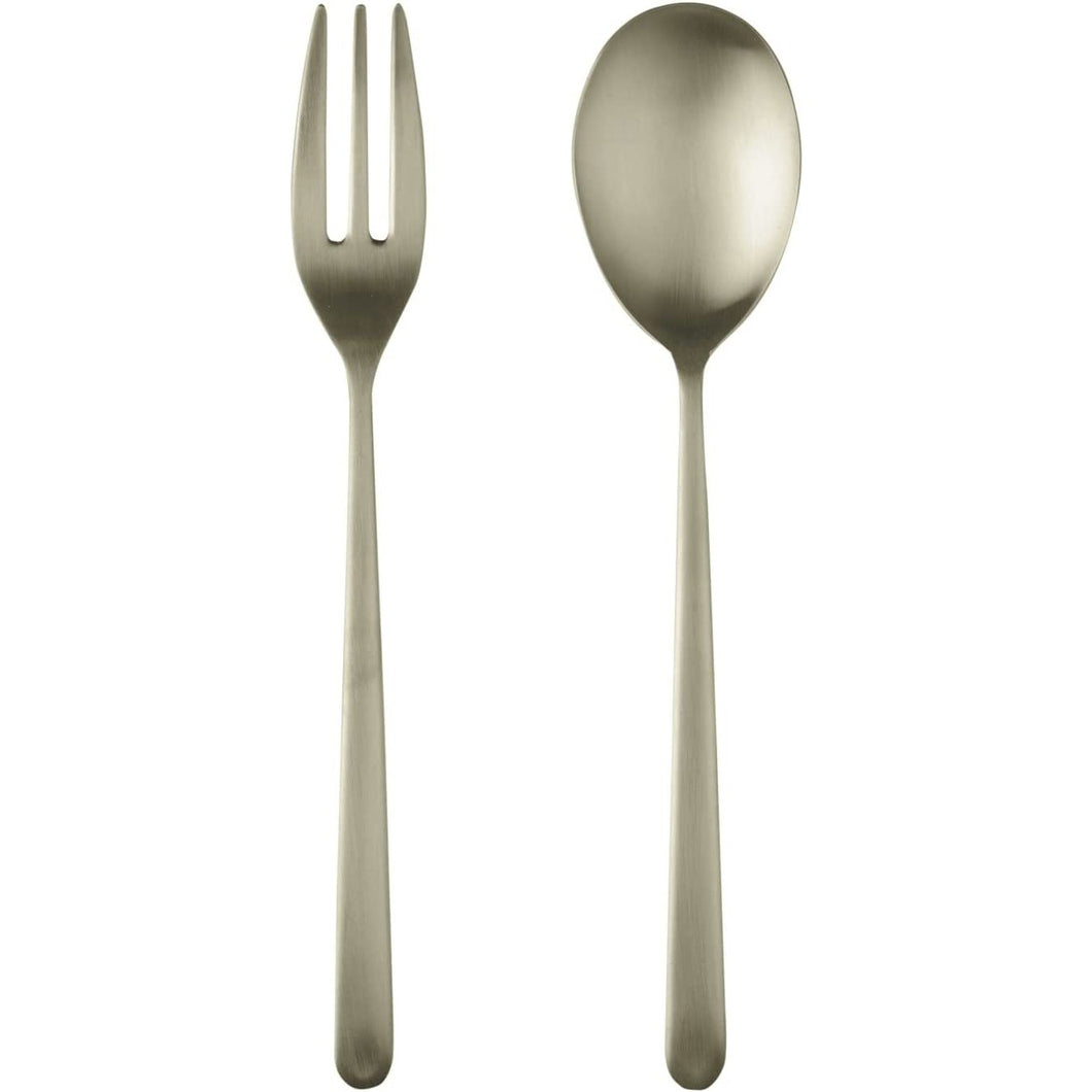 Mepra Serving Set (Fork And Spoon) Linea Ice Champagne