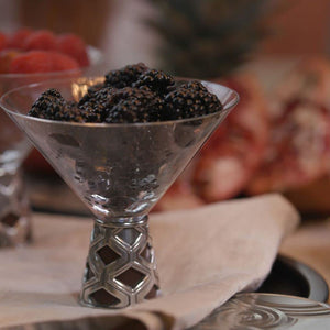 Royal Selangor Diamond Pattern Martini Glass with Wood Stem