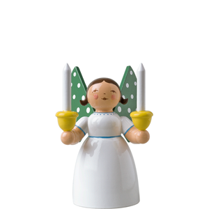Wendt & Kuhn Angel Holding Candles, White, Size 2 Figurine