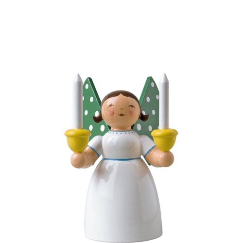Wendt & Kuhn Angel Holding Candles, White, Size 2 Figurine