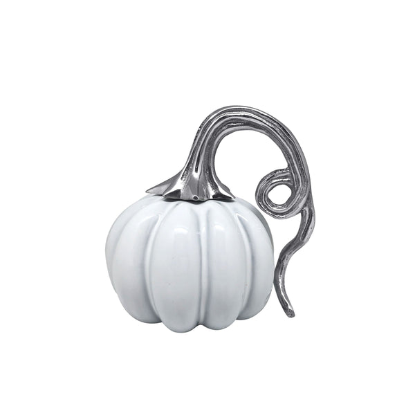 Load image into Gallery viewer, Mariposa Ceramic Heirloom Small Pumpkin with Metal Stem
