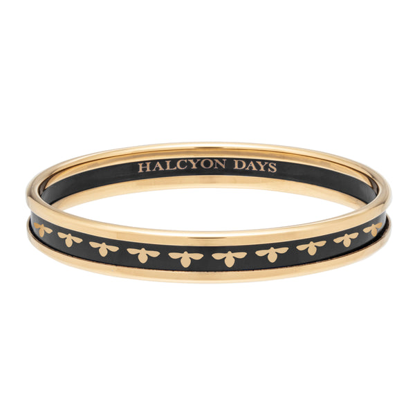 Load image into Gallery viewer, Halcyon Days 6mm Bee - Black - Gold - Bangle
