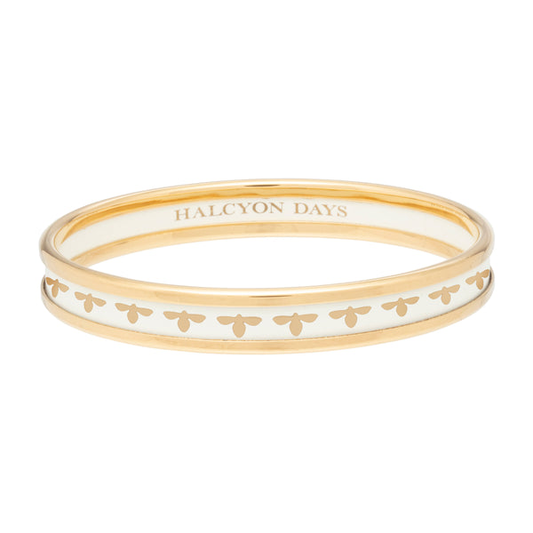 Load image into Gallery viewer, Halcyon Days 6mm Bee - Cream - Gold - Bangle
