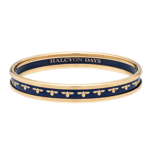 Halcyon Days 6mm Bee - Navy - Gold - Bangle