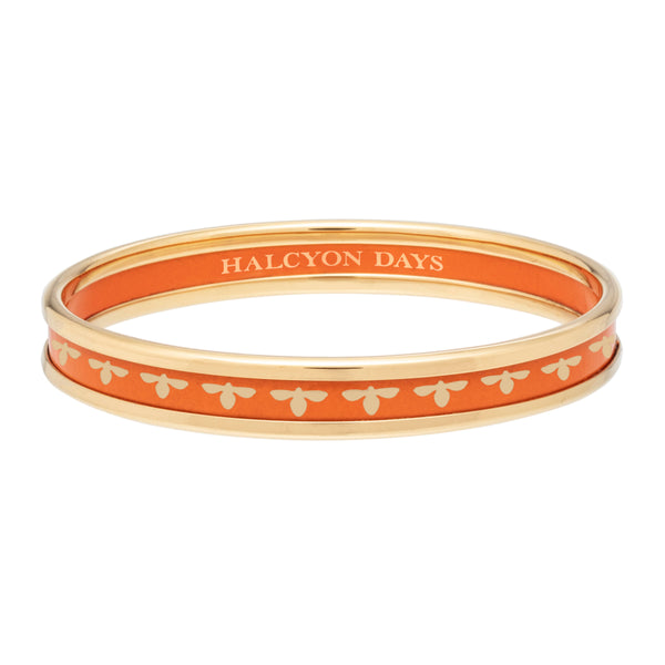 Load image into Gallery viewer, Halcyon Days - 6mm Bee - Orange - Gold - Bangle
