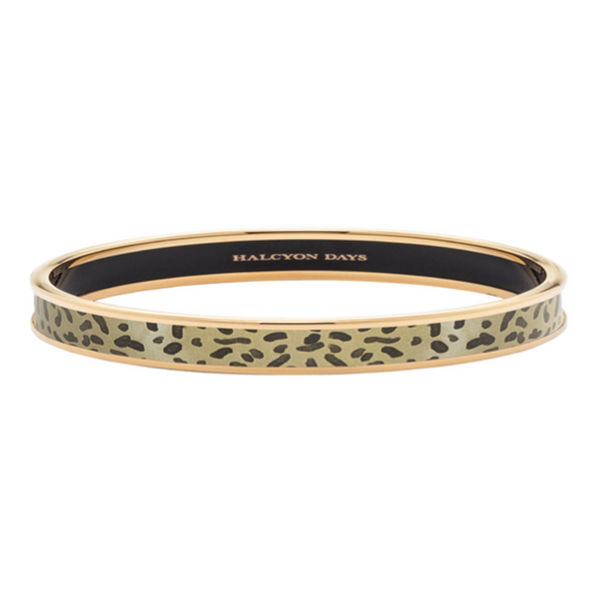 Load image into Gallery viewer, Halcyon Days - 6mm TR Leopard - Beige - Gold - Bangle
