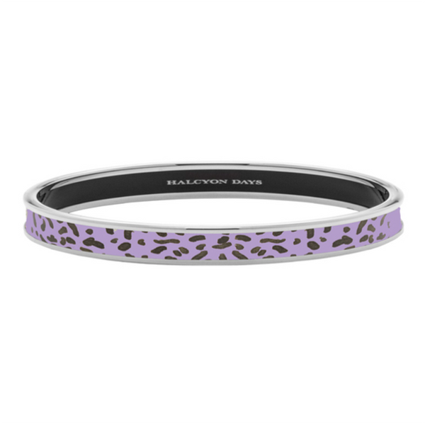 Load image into Gallery viewer, Halcyon Days - 6mm TR Leopard - Lavender - Palladium - Bangle
