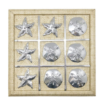 Load image into Gallery viewer, Mariposa Starfish &amp; Sand Dollar Sand Faux Grass Cloth Tic Tac Toe Set
