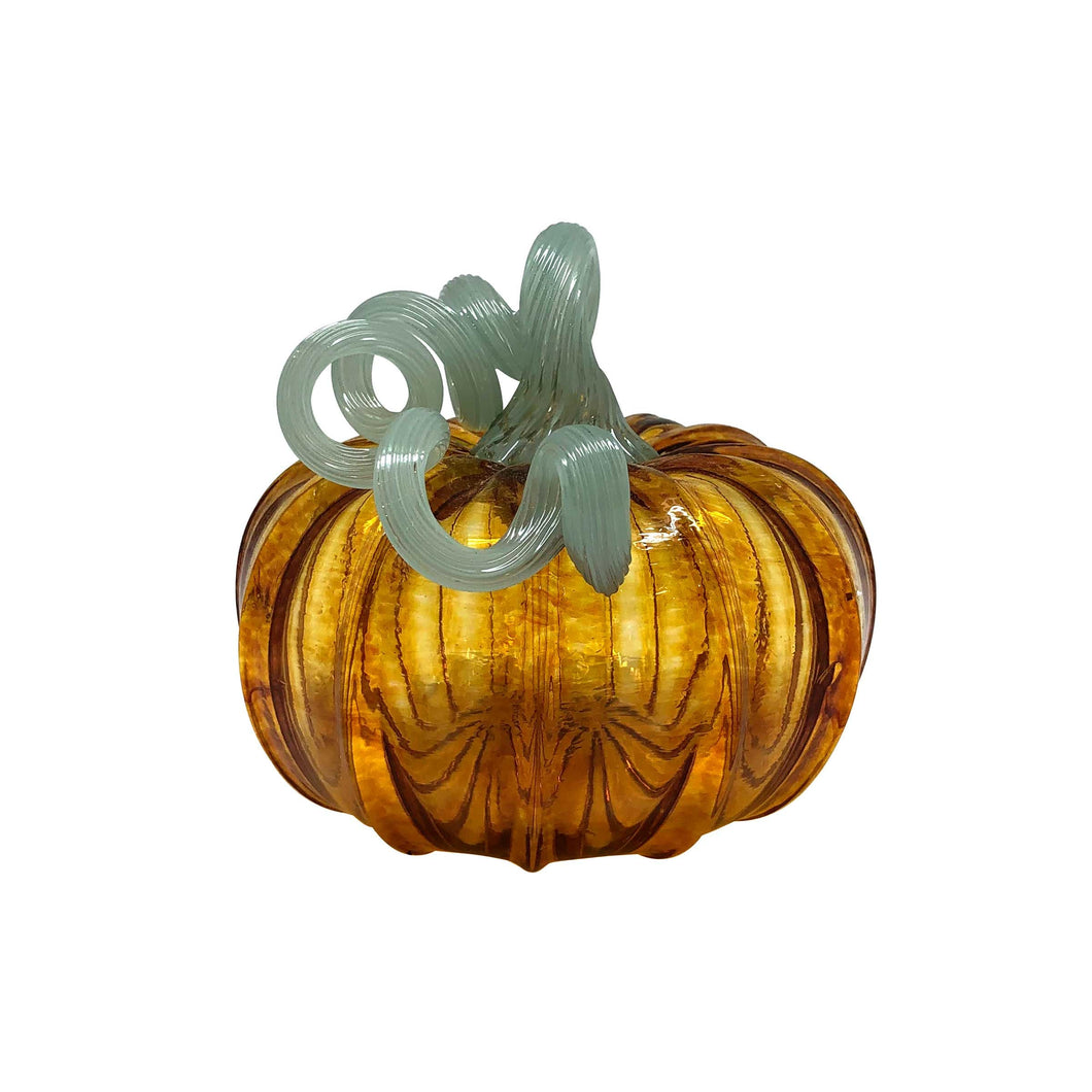 Mariposa Amber Glass Medium Pumpkin