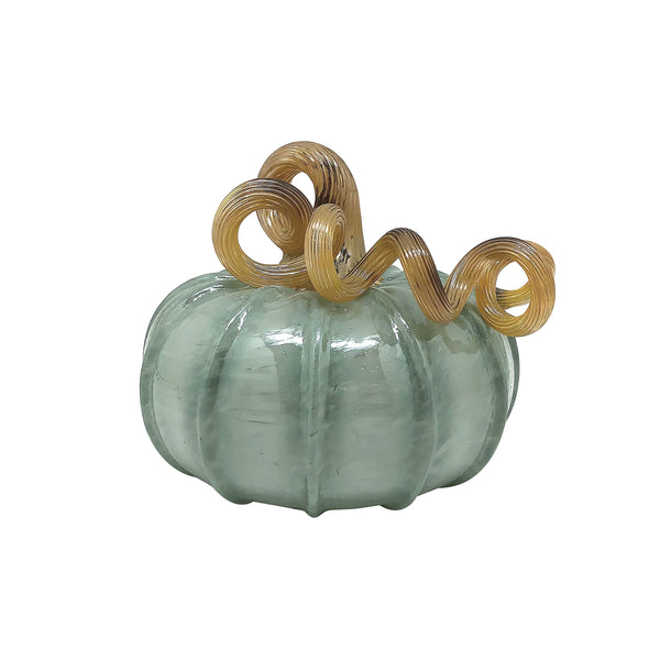 Load image into Gallery viewer, Mariposa Teal Glass Medium Pumpkin
