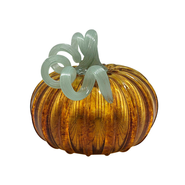 Load image into Gallery viewer, Mariposa Amber Glass Large Pumpkin
