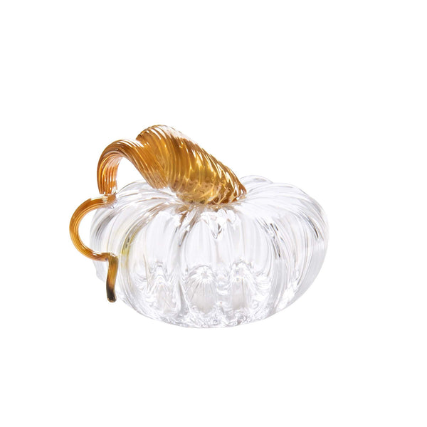 Load image into Gallery viewer, Mariposa Clear Glass Large Pumpkin
