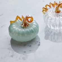 Load image into Gallery viewer, Mariposa Teal Glass Large Pumpkin