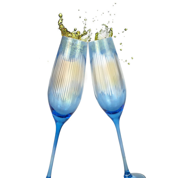 Load image into Gallery viewer, Michael Wainwright Berkshire Blue Champagne Flute
