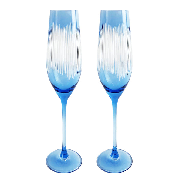 Load image into Gallery viewer, Michael Wainwright Berkshire Blue Champagne Flute
