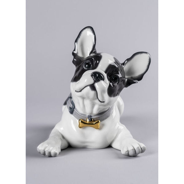 Load image into Gallery viewer, Lladro French Bulldog with Macarons Dog Figurine
