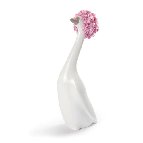 Lladro Goossiping Goose Figurine - Pink