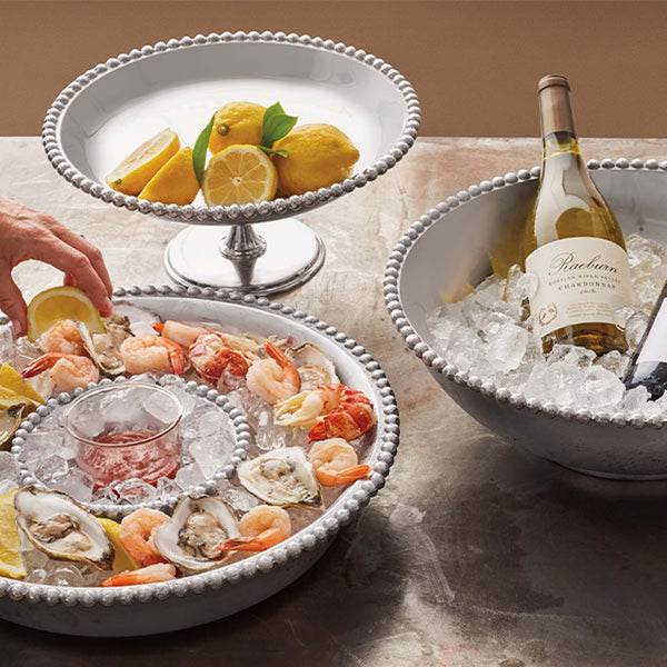 Load image into Gallery viewer, Mariposa Pearled Large Serving Bowl
