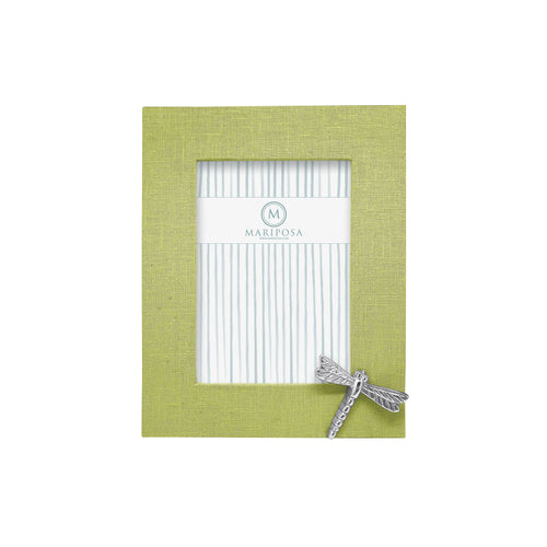 Mariposa Spring Green Linen with Dragonfly Icon 5x7 Frame