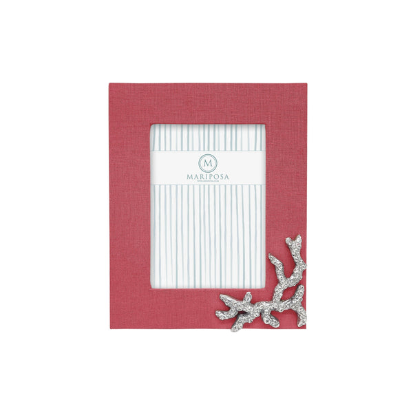 Load image into Gallery viewer, Mariposa Coral Linen with Coral Icon 5x7 Frame
