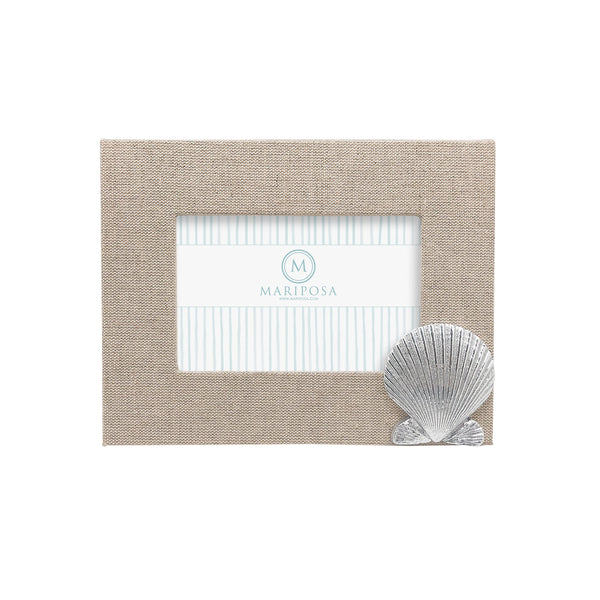 Load image into Gallery viewer, Mariposa Natural Linen with Scallop 4x6 Frame Horizontal
