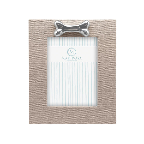 Load image into Gallery viewer, Mariposa Natural Linen with Dog Bone 5x7 Frame Vertical
