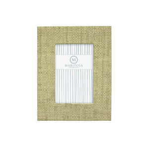 Mariposa Chartreuse Faux Grasscloth 4x6 Frame