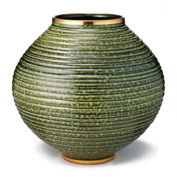 Load image into Gallery viewer, AERIN Calinda Moon Vase - Forest Green
