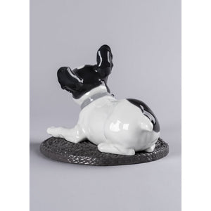 Lladro French Bulldog with Macarons Dog Figurine
