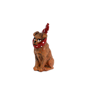 Mini Pug Sitting with Toothache Vienna Bronze Figurine