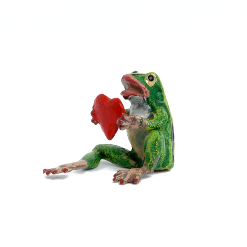 Mini Frog With Heart Vienna Bronze Figurine
