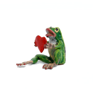 Mini Frog With Heart Vienna Bronze Figurine