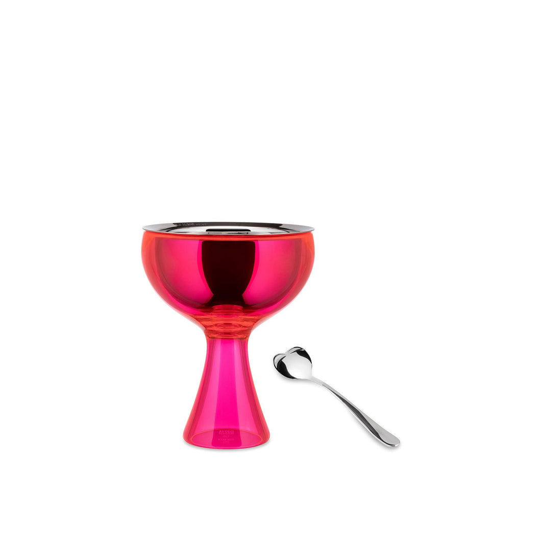 Alessi Big Love Ice Cream Bowl & Spoon, Pink