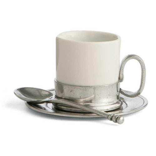 Arte Italica Tuscan Espresso Cup & Saucer with Spoon