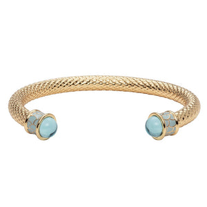 Halcyon Days "Salamander Torque Aquamarine & Gold" Bangle