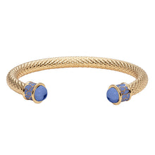 Load image into Gallery viewer, Halcyon Days &quot;Salamander Torque Forget-Me-Not Blue &amp; Gold&quot; Bangle