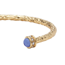 Load image into Gallery viewer, Halcyon Days &quot;Hammered Torque Forget-Me-Not Blue &amp; Gold&quot; Bangle