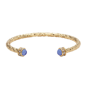 Halcyon Days "Hammered Torque Forget-Me-Not Blue & Gold" Bangle