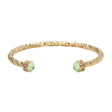 Load image into Gallery viewer, Halcyon Days &quot;Hammered Torque Meadow Green &amp; Gold&quot; Bangle