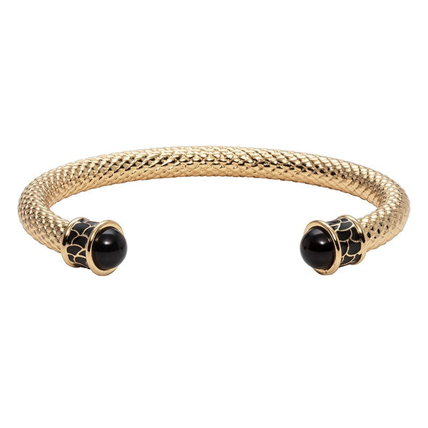 Load image into Gallery viewer, Halcyon Days &quot;Salamander Torque Black &amp; Gold&quot; Bangle
