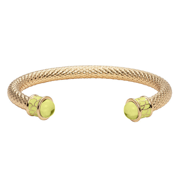 Load image into Gallery viewer, Halcyon Days &quot;Salamander Torque Buttercup Yellow &amp; Gold&quot; Bangle
