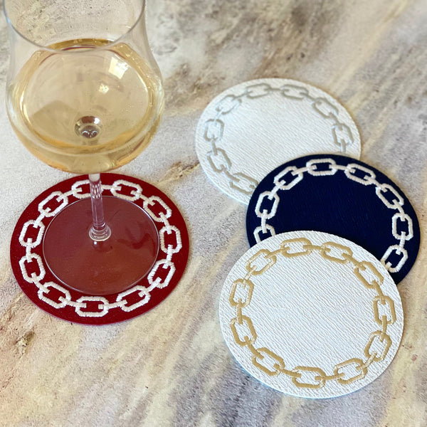 Load image into Gallery viewer, Bodrum Linens Chains Coasters - Set of 4
