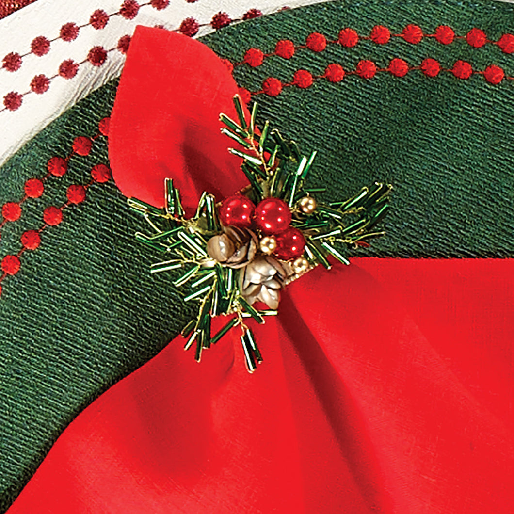 Bodrum Linens Christmas Burst - Napkin Rings - Set of 4