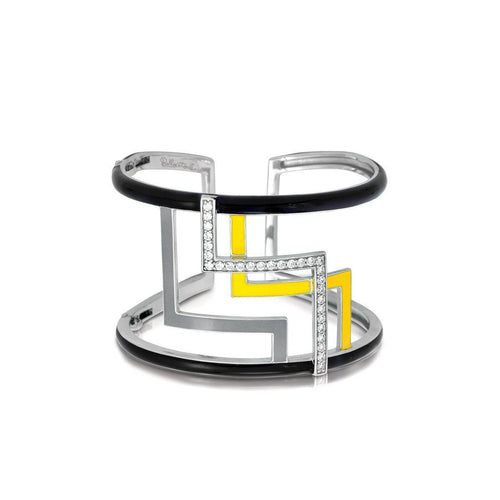 Belle Etoile Convergence Bangle - Yellow & Grey