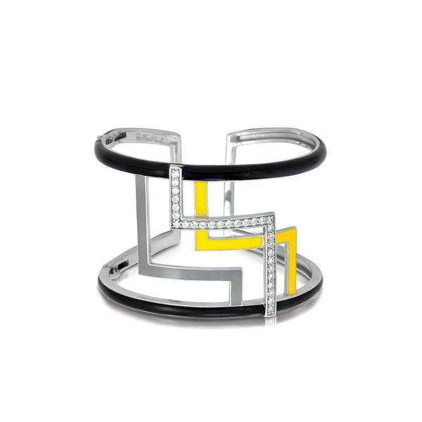 Load image into Gallery viewer, Belle Etoile Convergence Bangle - Yellow &amp; Grey
